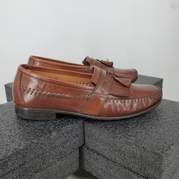 Florsheim Men PISA Moc Toe Tassel Loafers Size 9D Shoes Cognac - Picture 6 of 12
